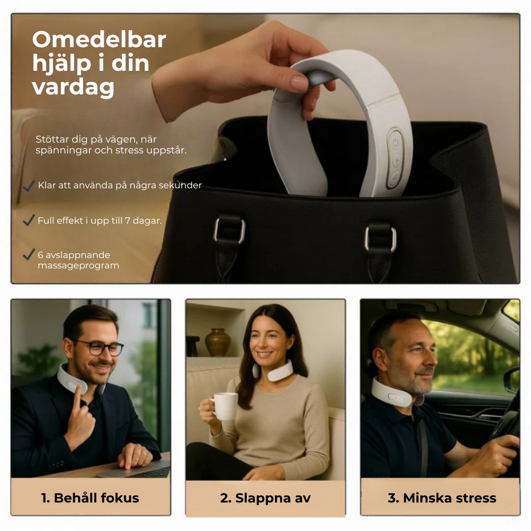 🌙 NeckReliefPro™ 11-i-1 Nacklösning - Sov bättre, slappna av snabbare, lev lättare.