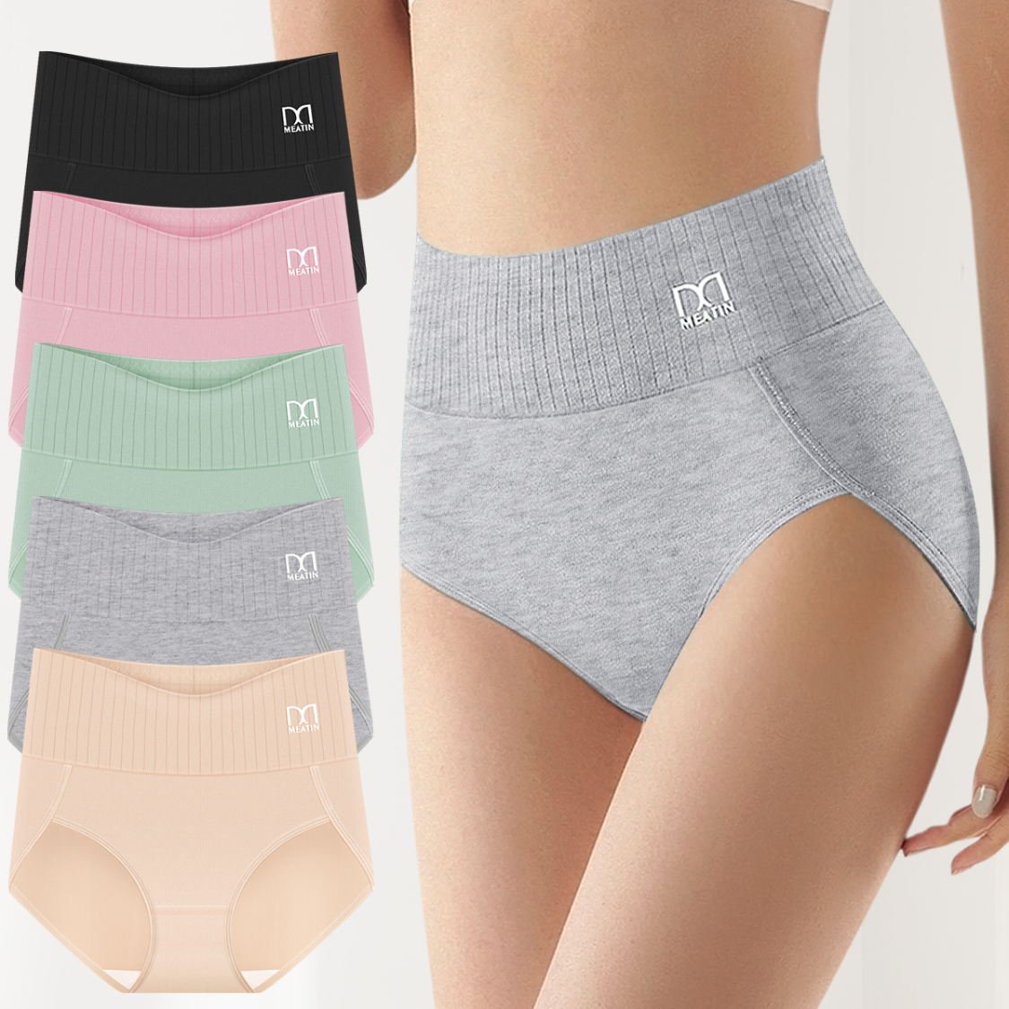 ✨ FemmiShape™ - 6-pack Andas & Bekväma Höga Midjetrosor med Magstöd